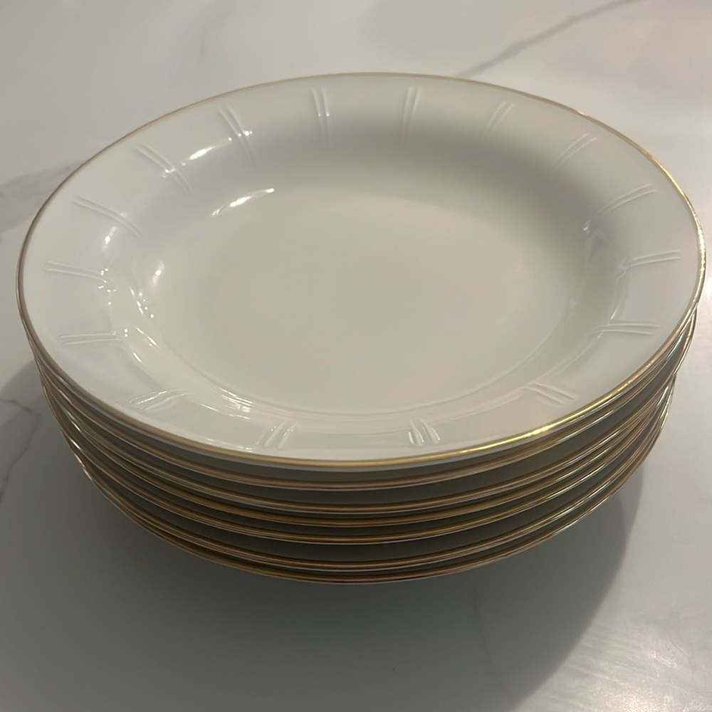 Vintage Winterling Roslau white-and-gold rimmed soup bowl made in Bavaria 1960s